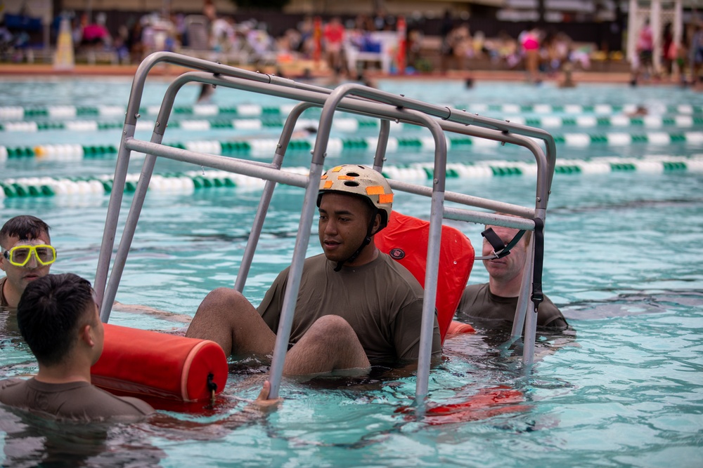 Hawaii Army National Guard MEDEVAC Units Practice Water Survival Training