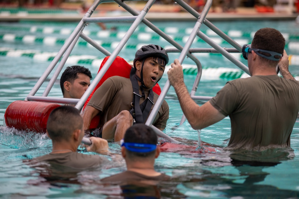 Hawaii Army National Guard MEDEVAC Units Practice Water Survival Training