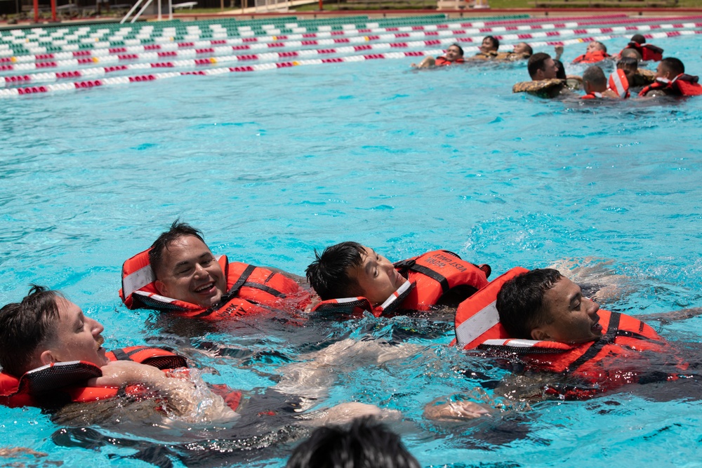 Hawaii Army National Guard MEDEVAC Units Practice Water Survival Training