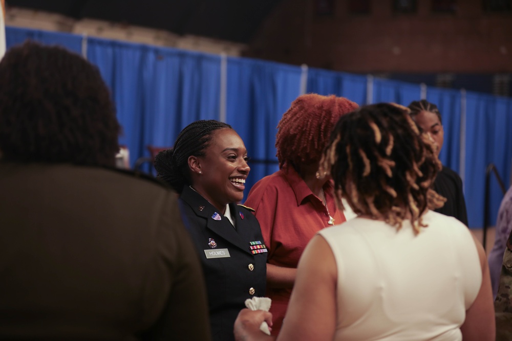 District of Columbia DC Army National Guard Recruiting and Retention hold Promotion for Warrant Officer Imani Holmes