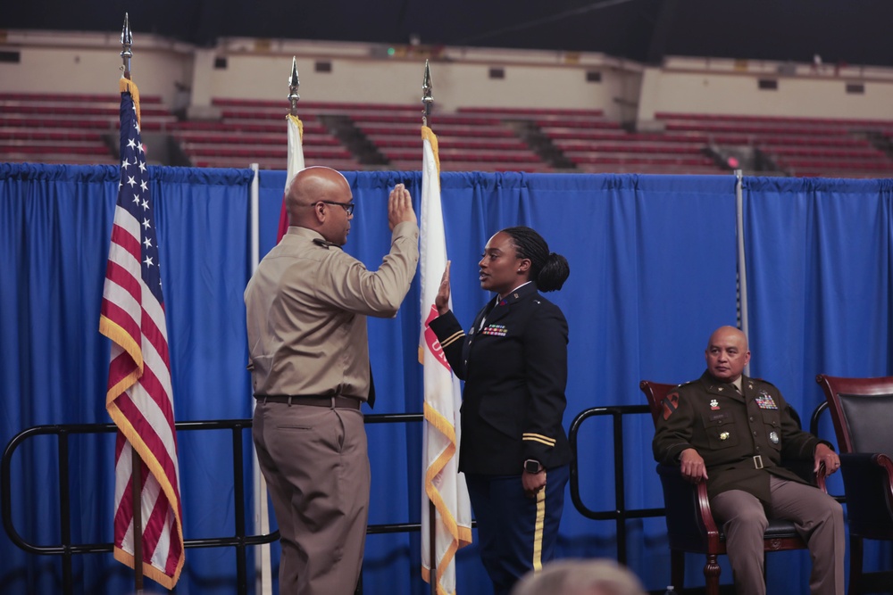 District of Columbia DC Army National Guard Recruiting and Retention hold Promotion for Warrant Officer Imani Holmes