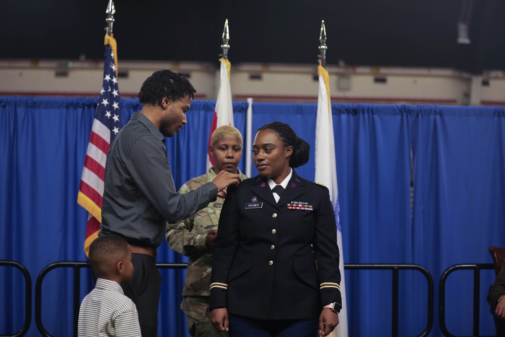 District of Columbia DC Army National Guard Recruiting and Retention hold Promotion for Warrant Officer Imani Holmes