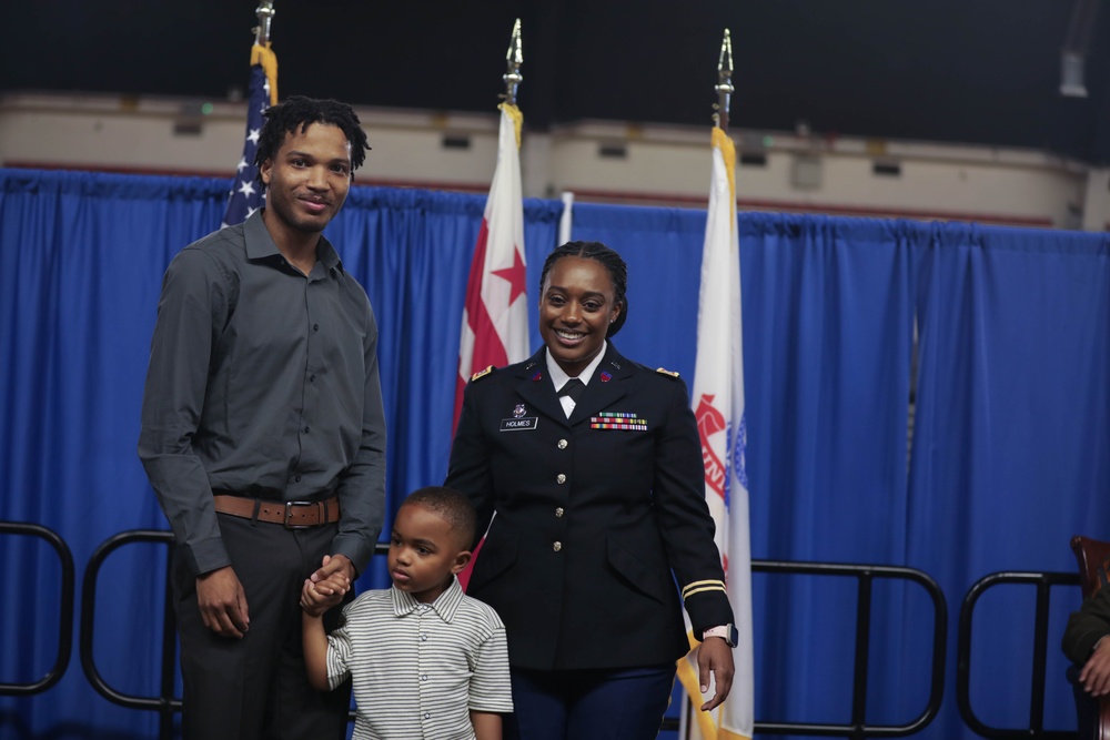 District of Columbia DC Army National Guard Recruiting and Retention hold Promotion for Warrant Officer Imani Holmes