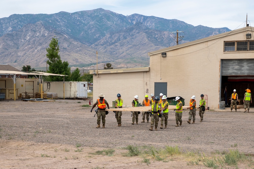 Third Platoon, 258th Engineer Company Construct a Barracks Hut at Safford Armory