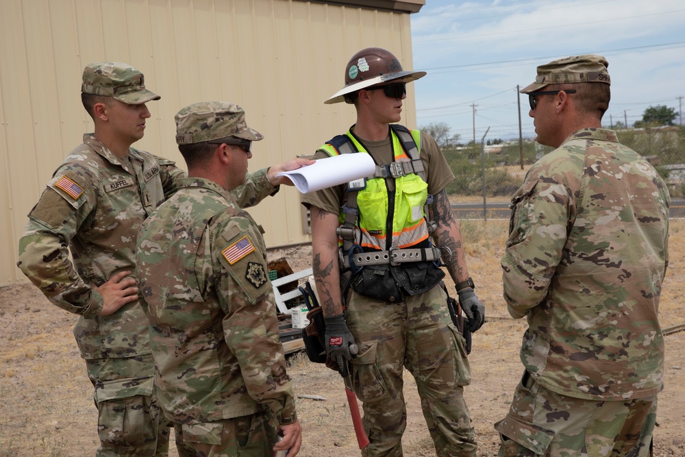 Third Platoon, 258th Engineer Company Construct a Barracks Hut at Safford Armory