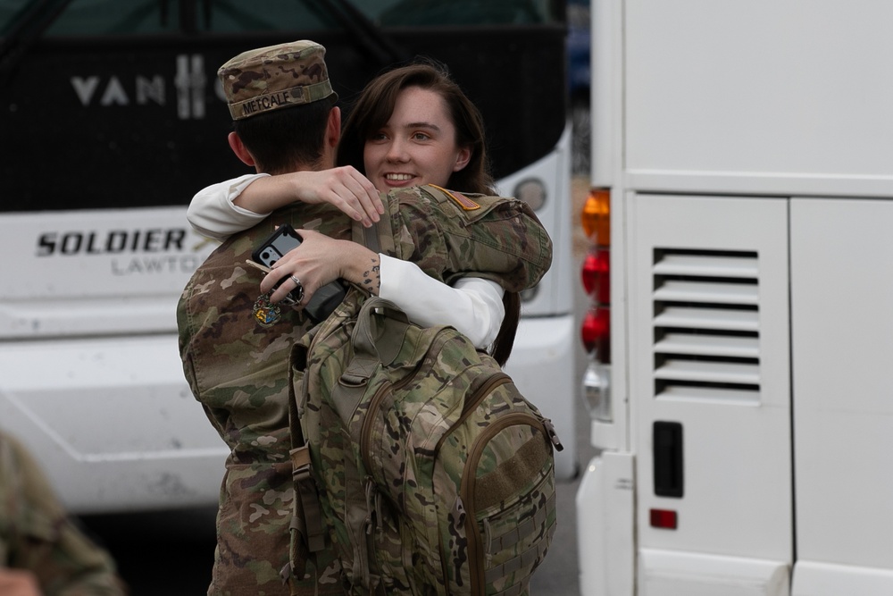 Bravo Battery, 1-14th Field Artillery returns from Europe