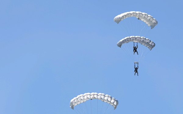 U.S. service members and NATO Allies perform airborne operations during DDay 80