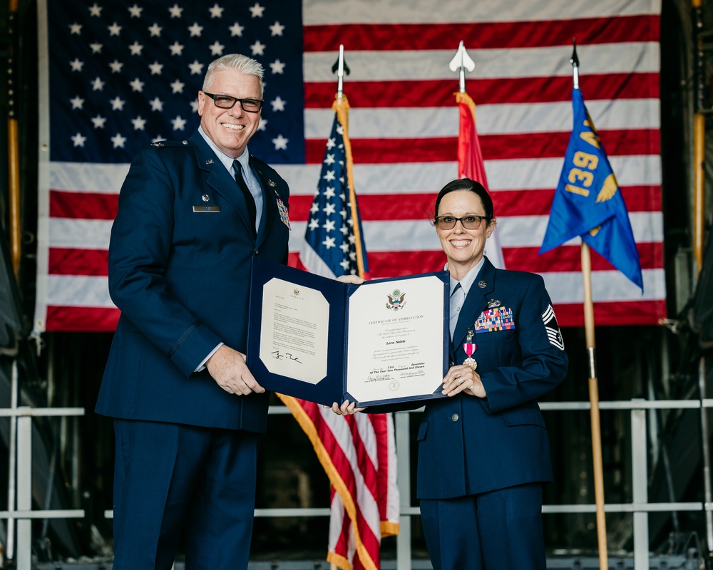 Chief Master Sgt. Lora Noble retires with over 25 years in service