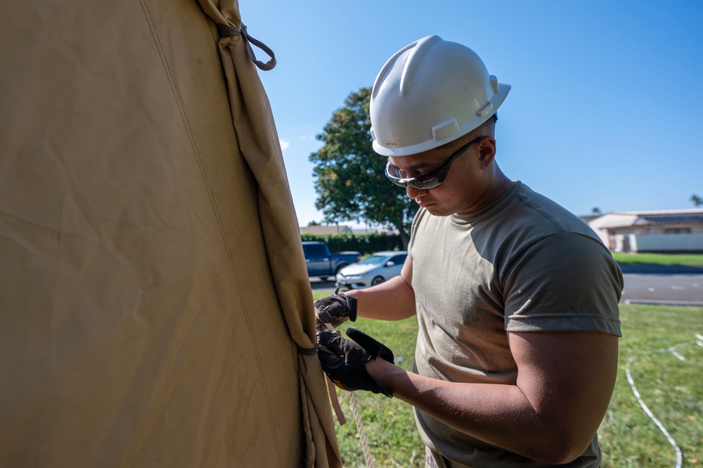 624th CES Builds Tents to Maintain Skills