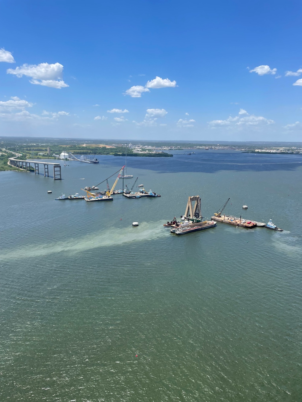 New aerial footage reveals progress of Baltimore bridge wreckage removal
