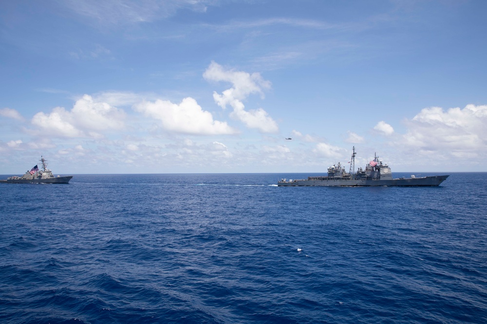 Reagan Carrier Strike Group, USS Blue Ridge, and JMSDF sail together