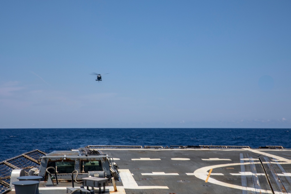 USS Ralph Johnson Conducts Flight Operations