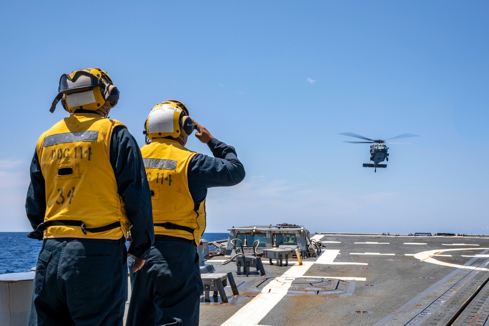 USS Ralph Johnson Conducts Flight Operations