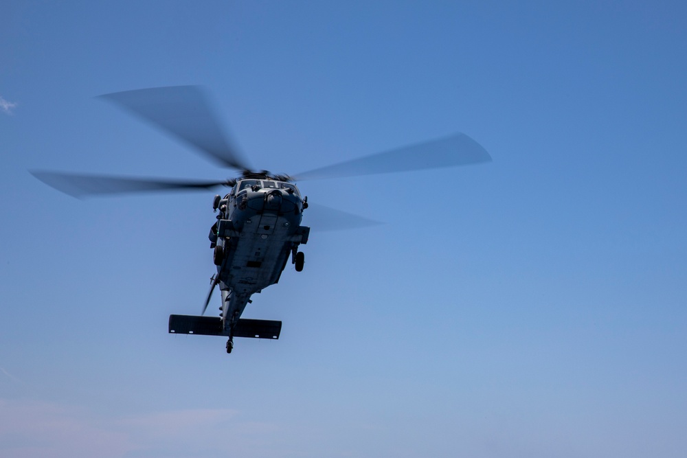 USS Ralph Johnson Conducts Flight Operations