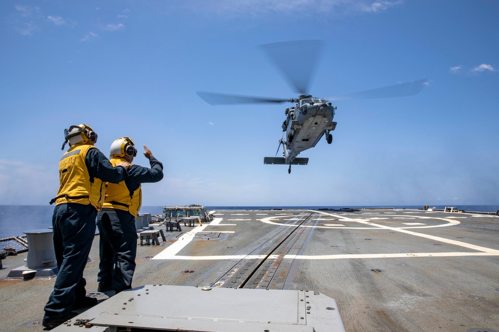 USS Ralph Johnson Conducts Flight Operations