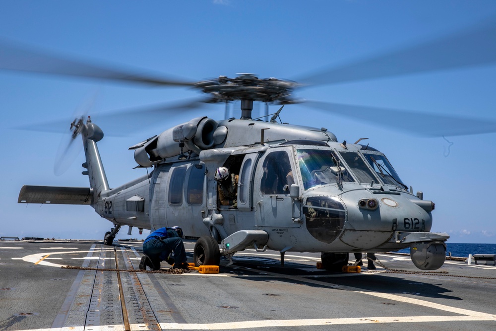 USS Ralph Johnson Conducts Flight Operations