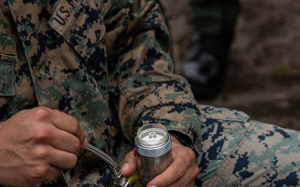 MASA 24: MWSS-371 teaches Philippine service members how to use an aviation fuel test kit