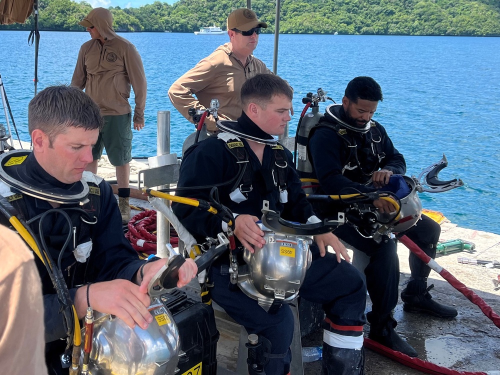 Underwater Construction Team Two participates in operation Valiant Shield 2024 in Malakal Port, Palau