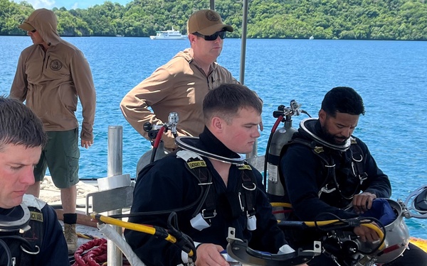 Underwater Construction Team Two participates in operation Valiant Shield 2024 in Malakal Port, Palau