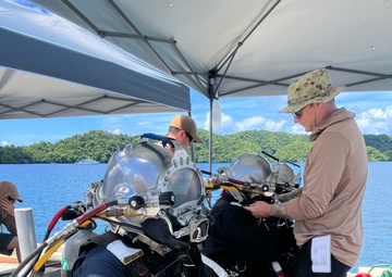 Underwater Construction Team Two participates in operation Valiant Shield 2024 in Malakal Port, Palau