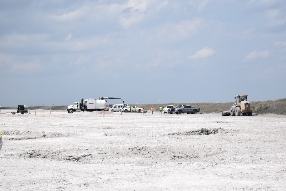 Construction is still underway on the EAA Reservoir, once fully complete the 10,500-acre reservoir will cover approximately 16-square miles with the capacity to store 240,000-acre-feet of water.