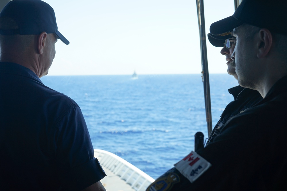 US Coast Guard operates alongside Royal Canadian navy in the Atlantic Ocean