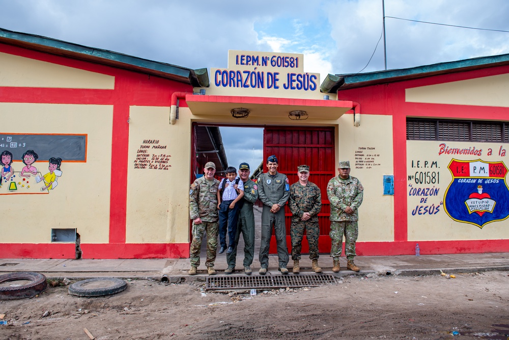 CJTF-RS24 leadership visits Iquitos school, hospital