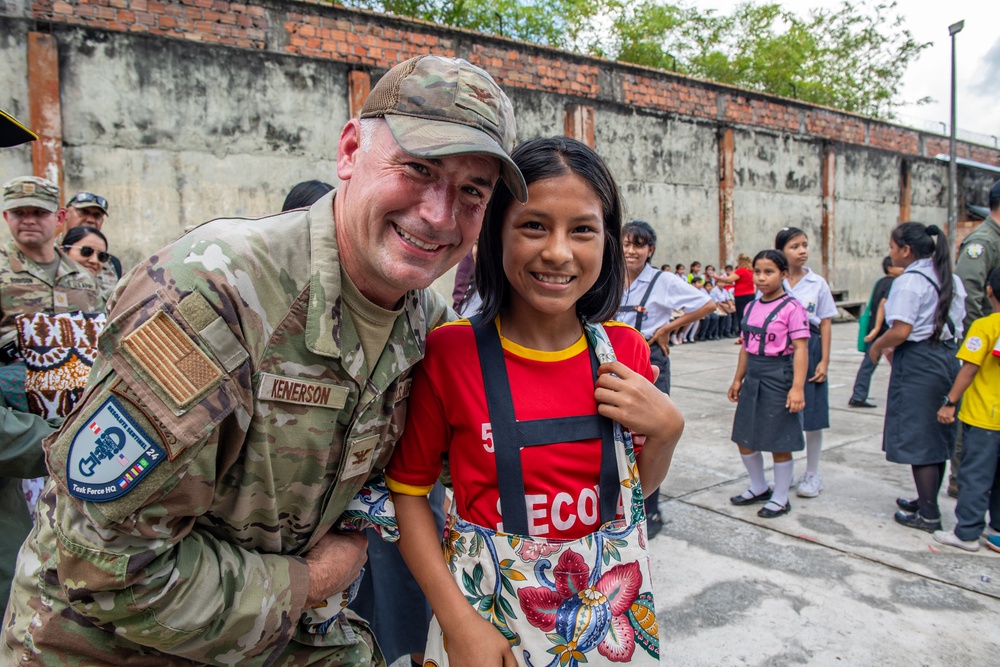 CJTF-RS24 leadership visits Iquitos school, hospital