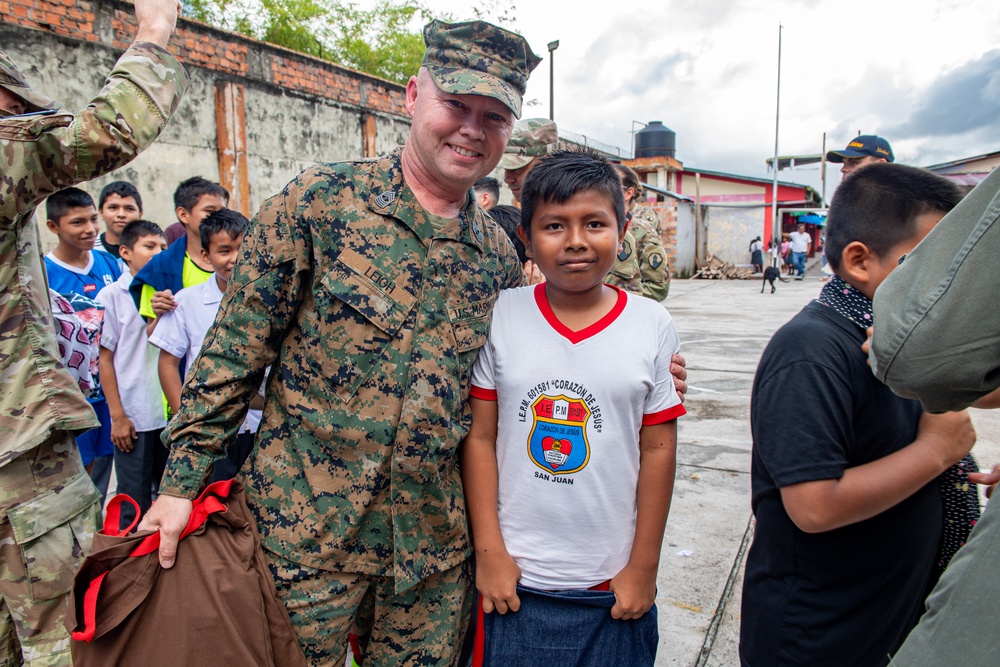CJTF-RS24 leadership visits Iquitos school, hospital