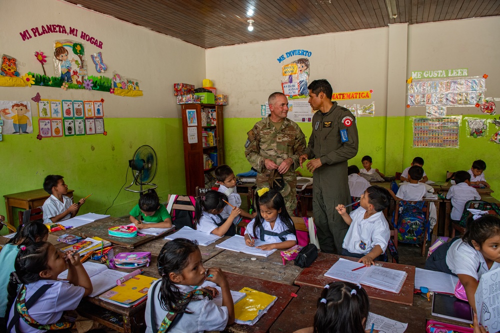 CJTF-RS24 leadership visits Iquitos school, hospital