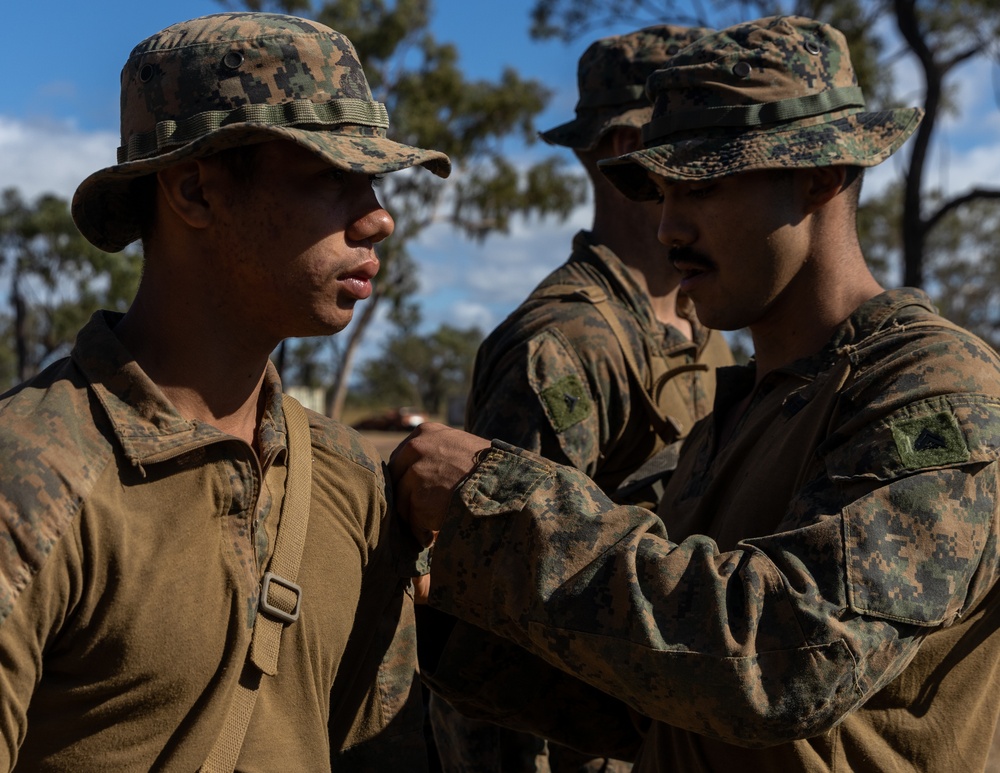 MRF-D 24.3: Marines receive promotion during Exercise Southern Jackaroo
