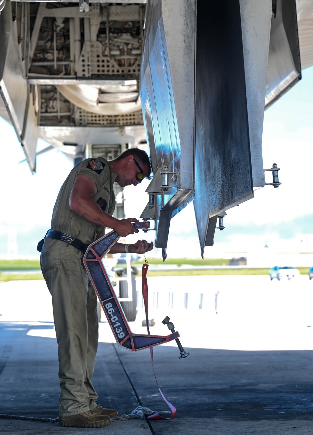 37th Expeditionary Bomb Squadron B-1B Lancers returns from a training mission during BTF 24-6