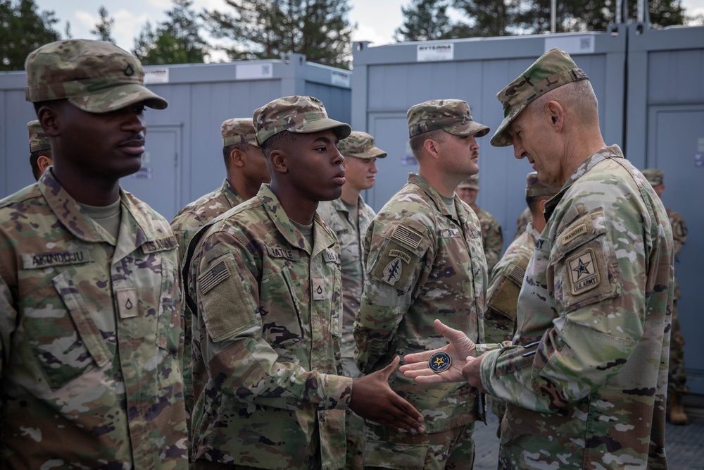 U.S. Army Chief of Staff visits 1st Cavalry Soldiers at Camp Herkus, Lithuania