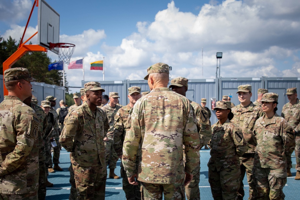 U.S. Army Chief of Staff visits 1st Cavalry Soldiers at Camp Herkus, Lithuania