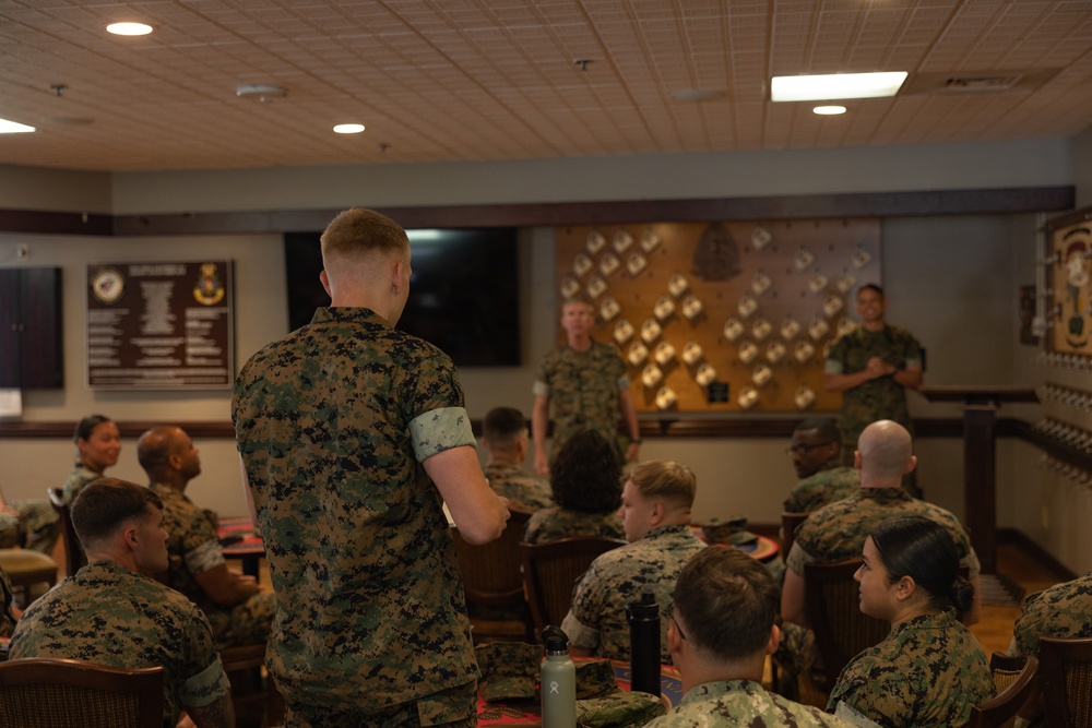 Marine Corps Commandant Eric M. Smith and Sgt. Maj. of the Marine Corps Carlos A. Ruiz Host Camp Lejeune NCO Forum