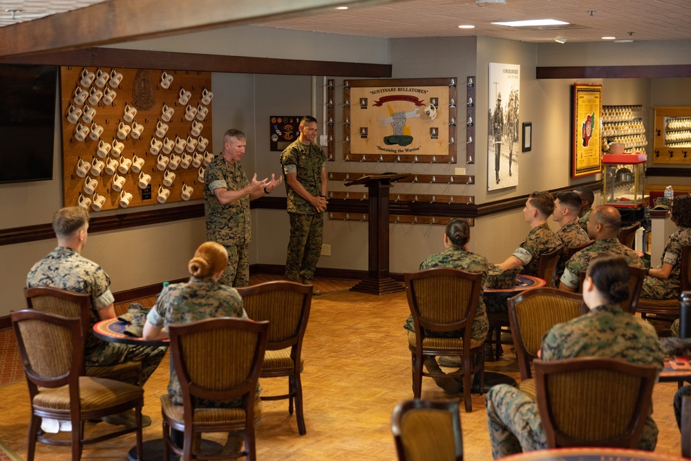 Marine Corps Commandant Eric M. Smith and Sgt. Maj. of the Marine Corps Carlos A. Ruiz Host Camp Lejeune NCO Forum