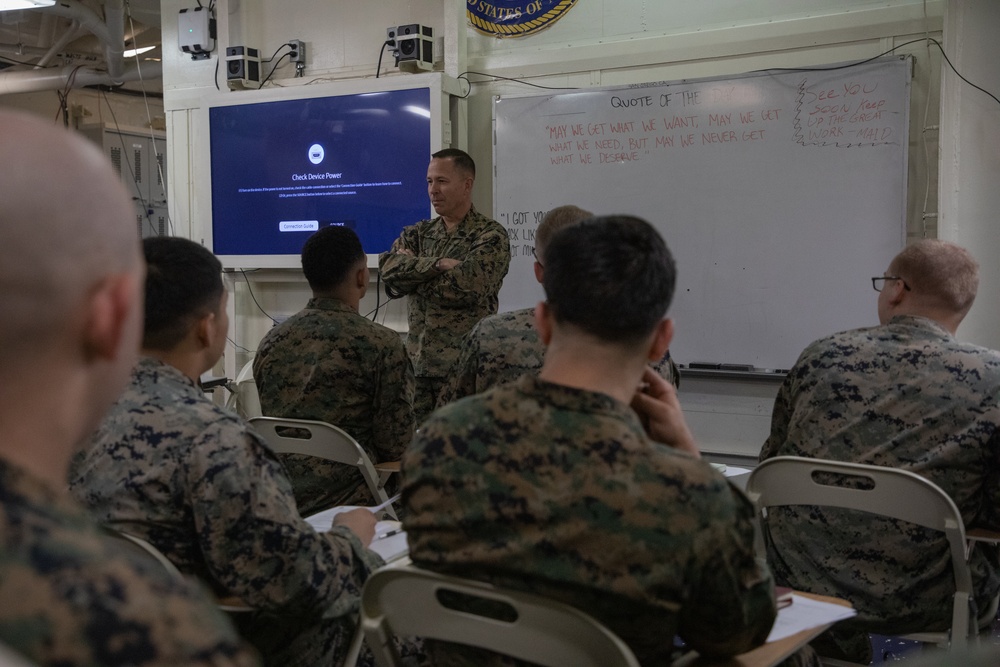24th MEU (SOC) Conducts Lance Corporal Seminar Aboard USS Wasp (LHD 1)