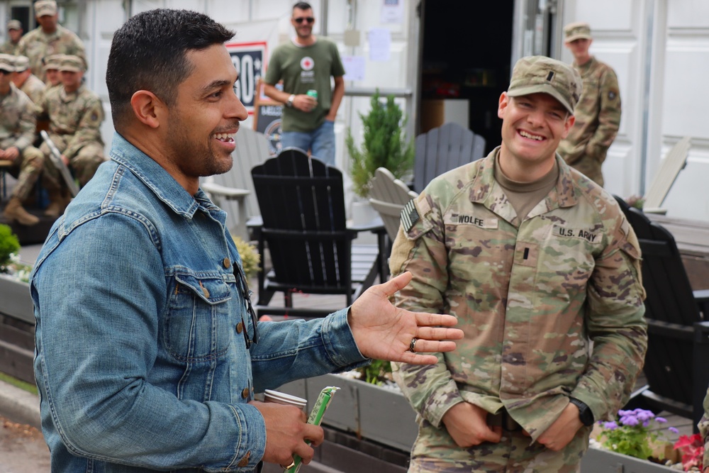 USO Ambassador Wilmer Valderrama visits Bemowo Piskie Training Area, Poland