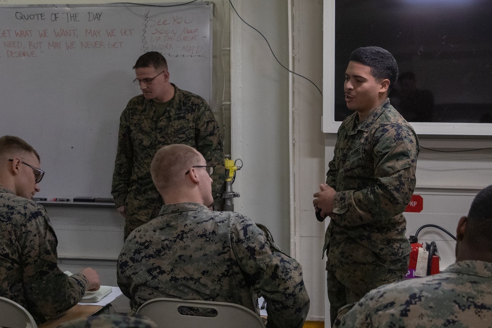 24th MEU (SOC) Conducts Lance Corporal Seminar Aboard USS Wasp (LHD 1)