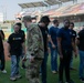 Battalion commander administers oath of enlistment at OKC baseball game