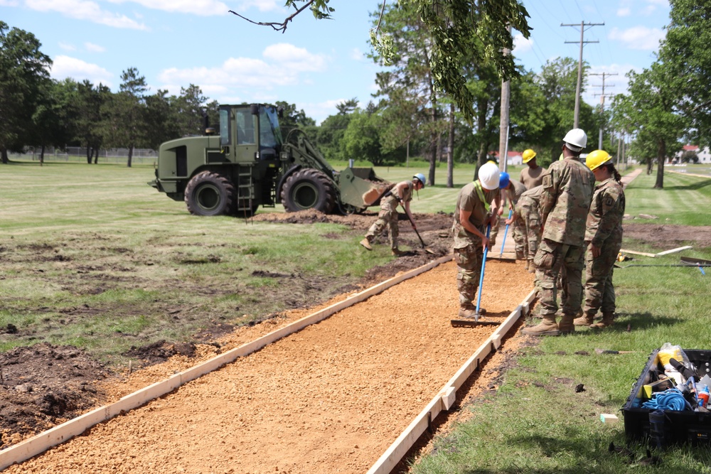 Wisconsin National Guard’s 824th Engineers complete sidewalk troop project during 2024 Fort McCoy training