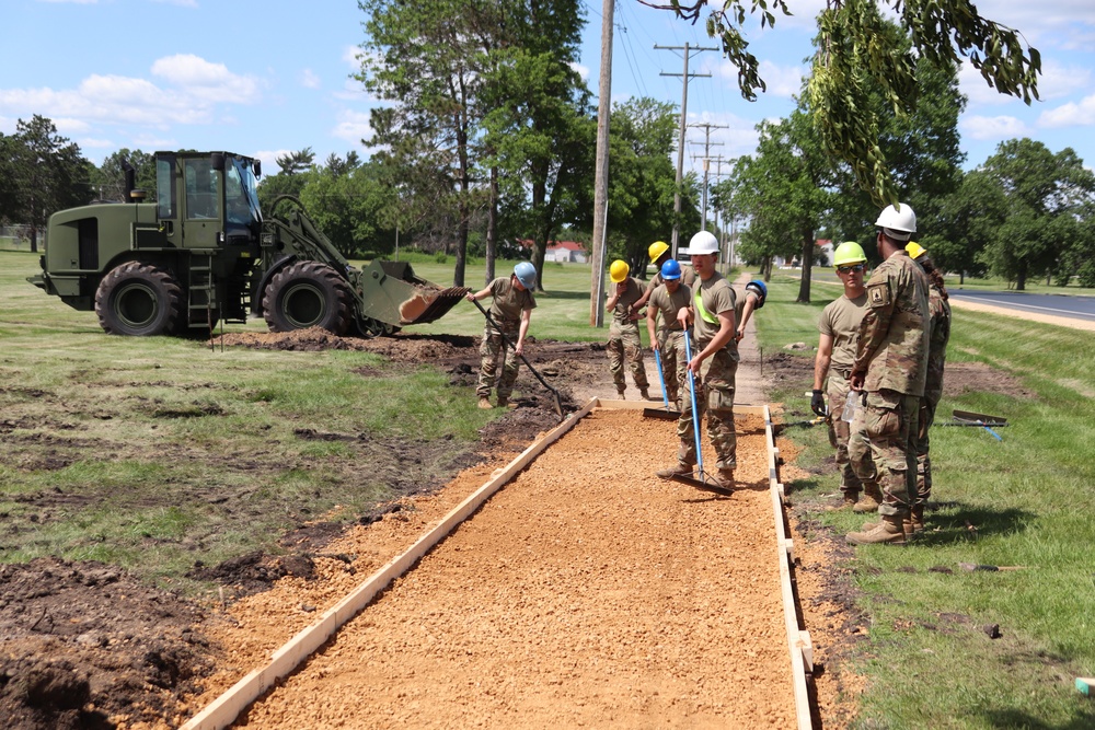 Wisconsin National Guard’s 824th Engineers complete sidewalk troop project during 2024 Fort McCoy training