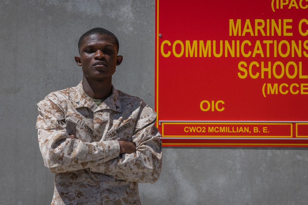 Lance Cpl. Azaar Elliott is highlighted for outstanding performance of duties