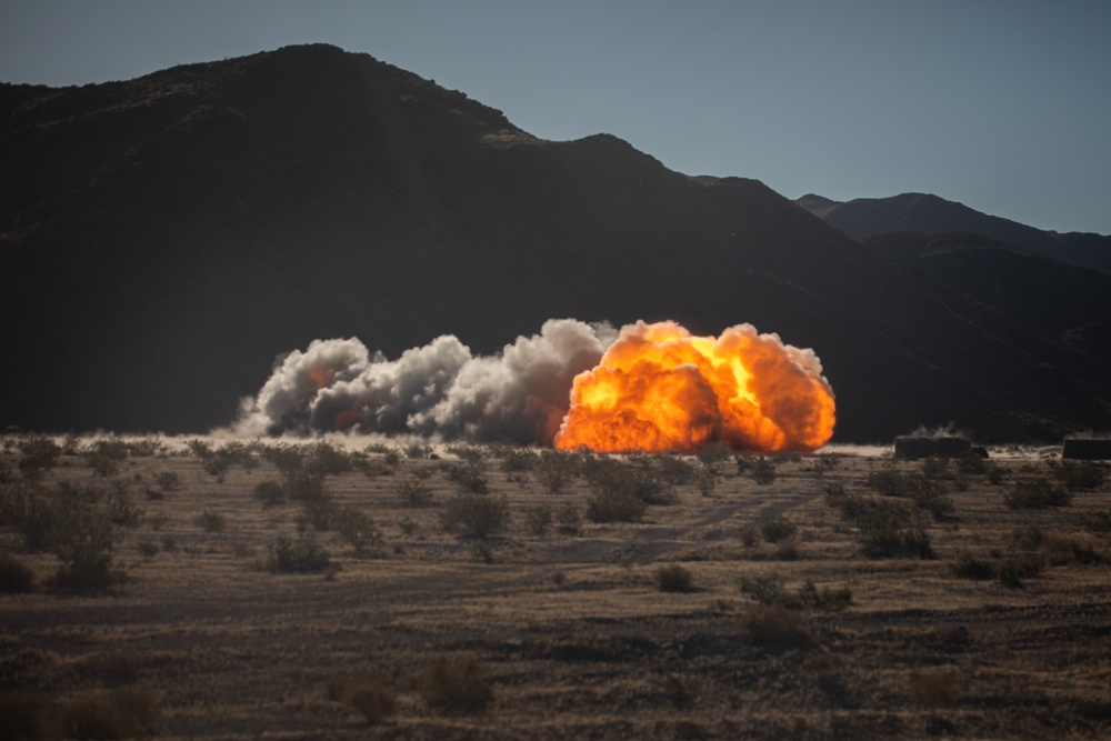 4th Combat Engineer Battalion demonstrates a mine clearing line charge at Integrated Training Exercise 4-24