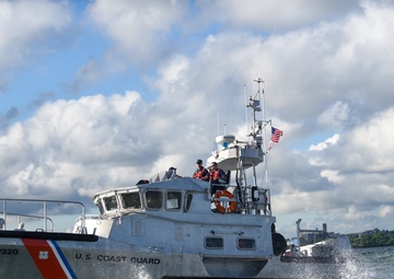 Coast Guardsmen transit final 47-foot Motor Lifeboats out of the Great Lakes