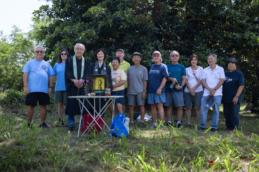 A Buddhist Memorial Service is Conducted at Bellows Japanese Cemetery