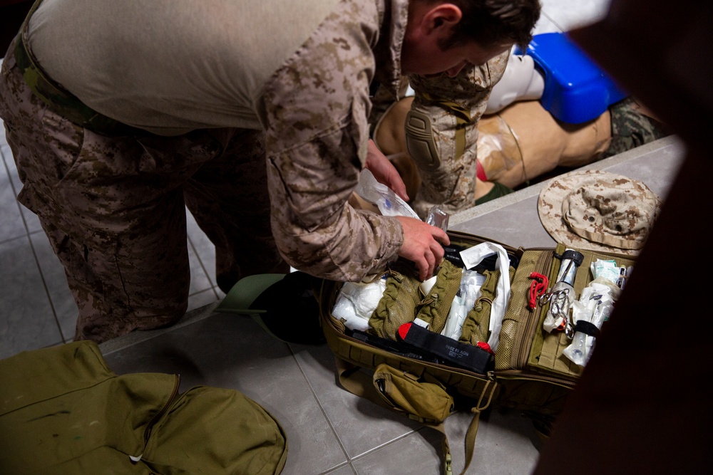 U.S. Navy Corpsman teach Tactical Combat Casualty Care during Resolute Sentinel 24