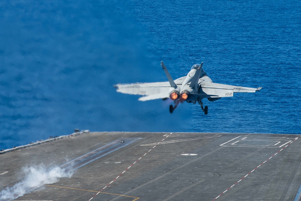 USS Ronald Reagan (CVN 76) Sailors stand watch in the pilot house during flight operations in support of Valiant Shield 2024