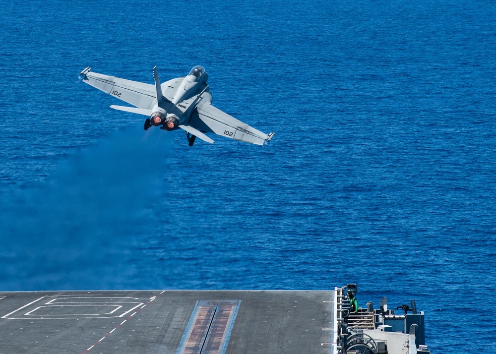 USS Ronald Reagan (CVN 76) Sailors stand watch in the pilot house during flight operations in support of Valiant Shield 2024