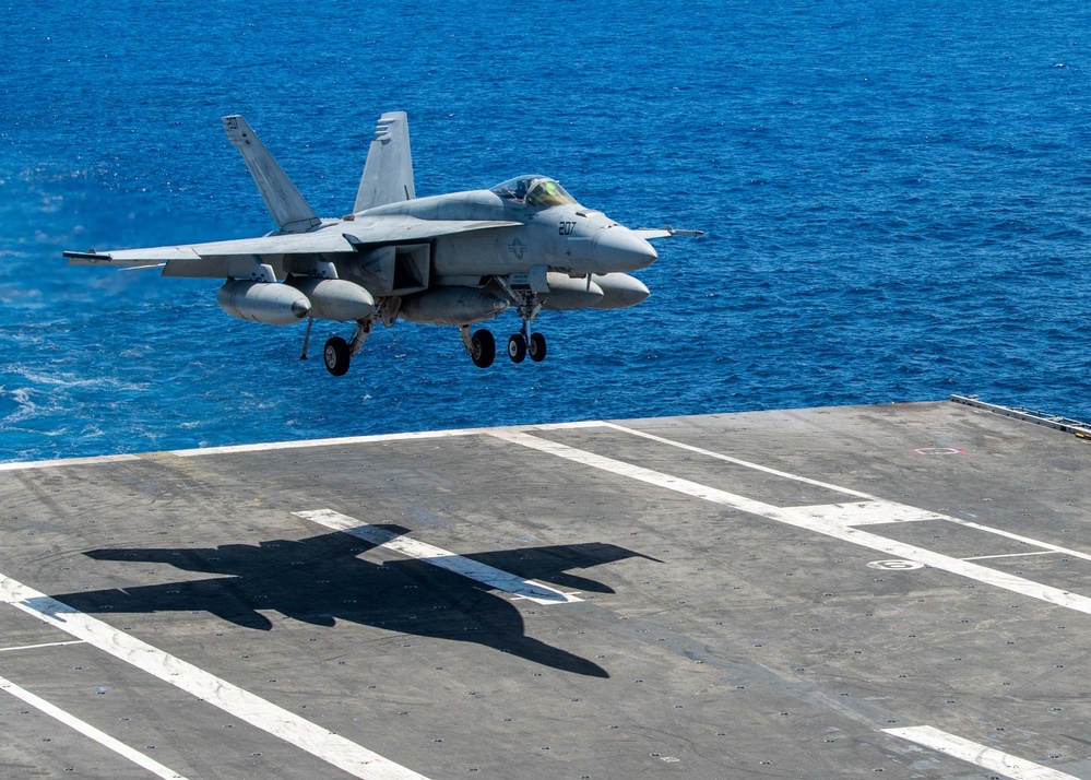 USS Ronald Reagan (CVN 76) Sailors stand watch in the pilot house during flight operations in support of Valiant Shield 2024